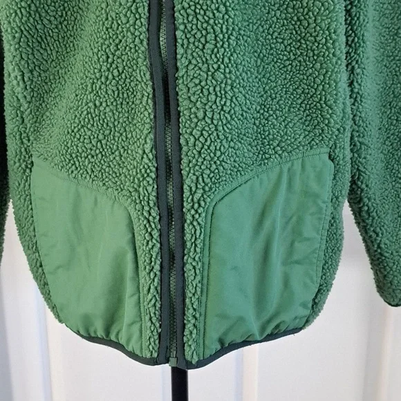 Land's End Fleece Sherpa Oversized Unisex Zipped Chunky Hooded Sweater Jacket - Picture 4 of 9